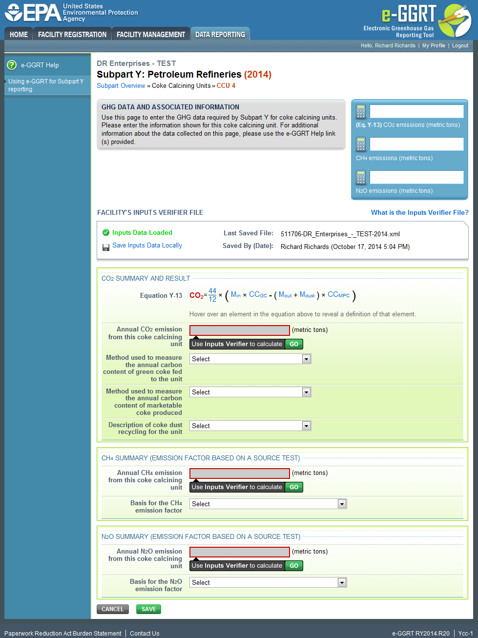 Subpart Y: Step 2c - Equation Y-13 Summary and Result